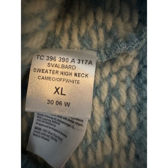 DEVOLD OF NORWAY Pure New Wool Highneck Sweater, Cameo/Cream, XL - Picture 6 of 7